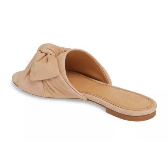 Tory Burch Annabelle Bow Suede Slide Sandal in Tan Size 6.5 - Picture 10 of 10